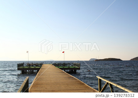 Pier and spectacular sunset in Bodrum Pier and spectacular sunset in Bodrum 139278312