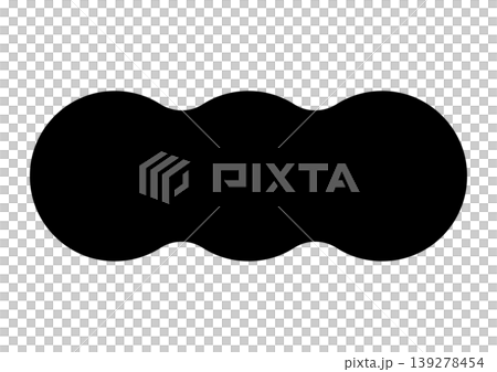 A shape made up of three connected circles (rounded corners, soft). A shape made up of three connected circles (rounded corners, soft). 139278454