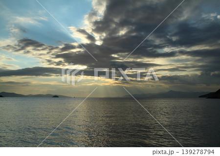 Seaside town of Turgutreis and spectacular sunsets 139278794