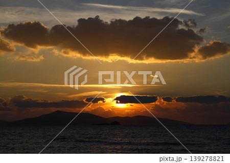 Seaside town of Turgutreis and spectacular sunsets Seaside town of Turgutreis and spectacular sunsets 139278821