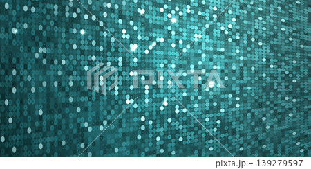 Shiny teal sequin background with bright white star sparkles. Shiny teal sequin background with bright white star sparkles. 139279597