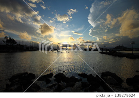 Seaside town of Turgutreis and spectacular sunsets Seaside town of Turgutreis and spectacular sunsets 139279624