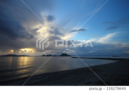 Seaside town of Turgutreis and spectacular sunsets Seaside town of Turgutreis and spectacular sunsets 139279649