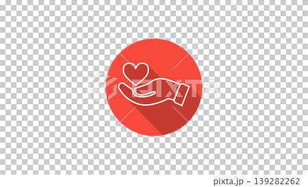 Charity Donation Icon Hand Holding Heart Symbol for Care, Support and Giving 139282262