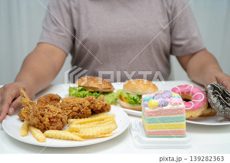 Junk food no good health eating for diet. Junk food no good health eating for diet. 139282363