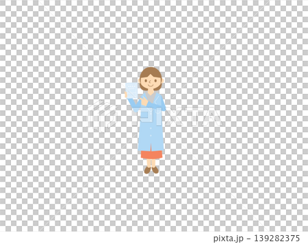 An illustration of a female medical professional wearing a white coat and pointing to prescriptions and documents. An illustration of a female medical professional wearing a white coat and pointing to prescriptions and documents. 139282375