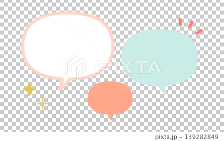 SNSやオンラインでの前向きな会話・対話・コメント表現の吹き出し 139282849