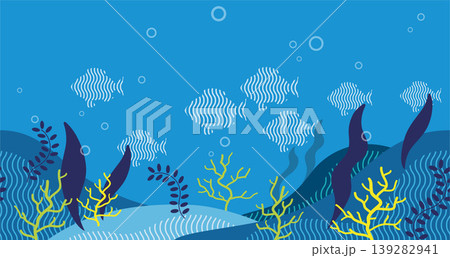 シームレスな水中の風景　ベクターイラスト 139282941