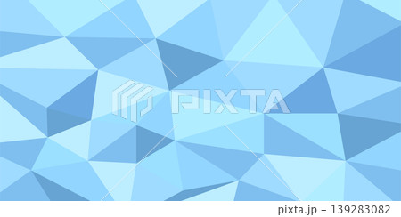 ライトブルーの幾何学的なローポリゴン三角形の背景 139283082
