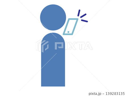 スマホで撮影する人　ピクトグラム　アイコン　ベクターイラスト 139283135