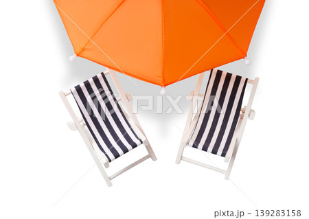 Chairs wait under an umbrella for beachgoers to relax, PNG Chairs wait under an umbrella for beachgoers to relax, PNG 139283158