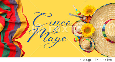 Cinco de Mayo decor features hats and flowers Cinco de Mayo decor features hats and flowers 139283166