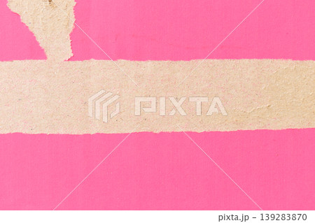 tear pink cardboard box texture background, recycle material 139283870