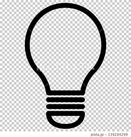 電球アイコン モノクロ シンプル 透過 ベクター素材 電球アイコン モノクロ シンプル 透過 ベクター素材 139284299