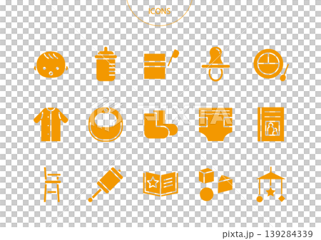 Baby Products Icons, Pictograms, Vector Illustrations Set 139284339