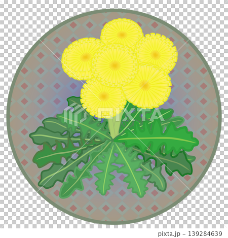 円形背景のついたタンポポのイラスト 139284639