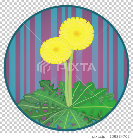 円形背景のついたタンポポのイラスト 円形背景のついたタンポポのイラスト 139284702