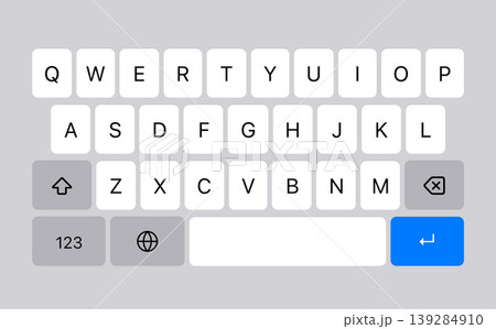 キーボード画面のクローズアップ キーボード画面のクローズアップ 139284910