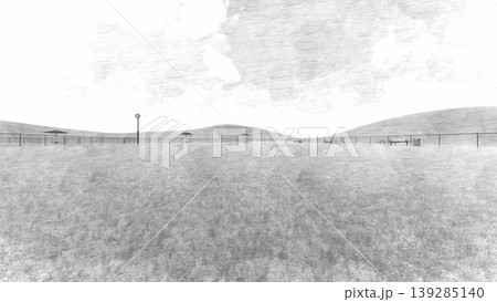 広々とした緑のドッグランの風景 犬無し(3DCG・イラスト) 広々とした緑のドッグランの風景 犬無し(3DCG・イラスト) 139285140