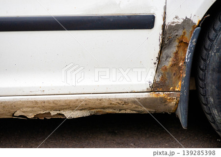 Car body damage with rust and corrosion Car body damage with rust and corrosion 139285398