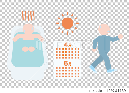 熱中症対策の入浴と運動のイラスト 139285489