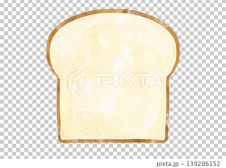 水彩 食パン（山型・丸み） 食材イラスト ベーカリー パン 139286152