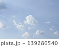 It's a blue sky with atmospheric puffy clouds. 139286540