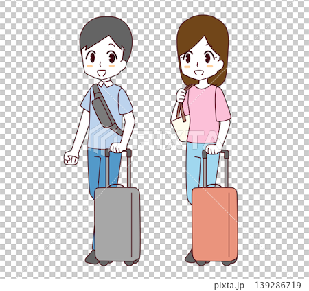 Illustration of a man and woman going on a trip 139286719