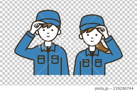A pair of logistics staff wearing work caps and ready to go | Delivery, shipping, warehouse work, light work, enthusiasm A pair of logistics staff wearing work caps and ready to go | Delivery, shipping, warehouse work, light work, enthusiasm 139286744