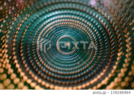 Looking inside a teal plate, concentric circles create visual depth and pattern Looking inside a teal plate, concentric circles create visual depth and pattern 139286964