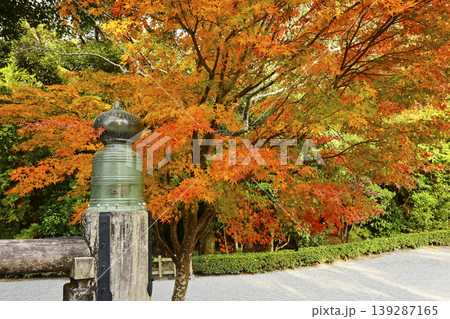 宇治橋の欄干ともみじの風景　伊勢神宮内宮の紅葉の風景　秋の伊勢志摩観光スポット　 139287165