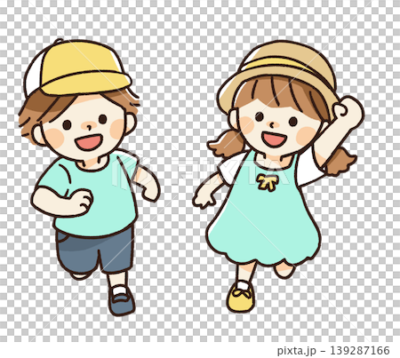 Illustration of children running 139287166