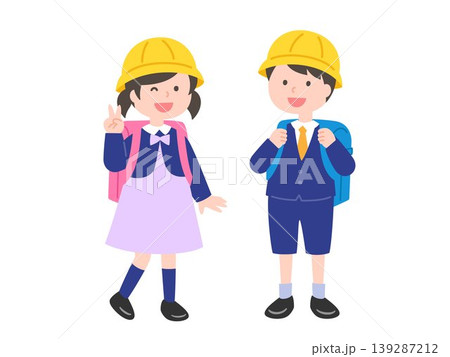 小学校入学式に行く小学生 小学校入学式に行く小学生 139287212