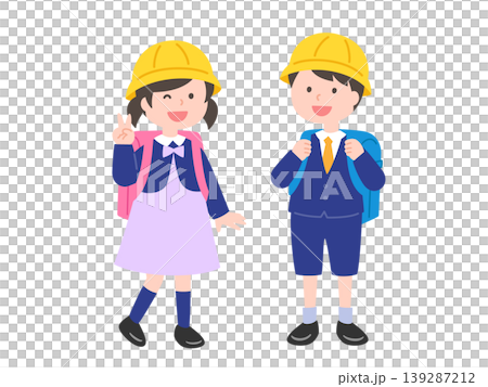 小学校入学式に行く小学生 小学校入学式に行く小学生 139287212