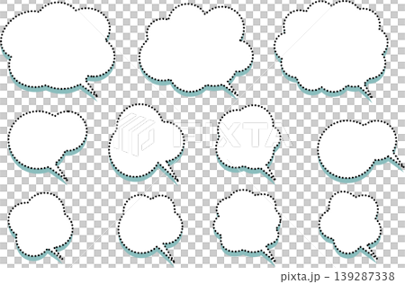 Simple speech bubble set (dotted lines, shadows, multiple variations, copy space included) Simple speech bubble set (dotted lines, shadows, multiple variations, copy space included) 139287338