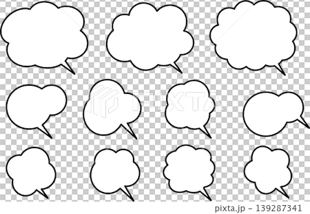 A set of simple speech bubble templates (with variations and copy space) A set of simple speech bubble templates (with variations and copy space) 139287341