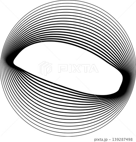 Circles round shape with liquid dynamic line. Frame border gradient 139287498