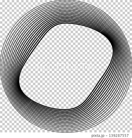 Circles round shape with liquid dynamic line. Frame border gradient 139287557