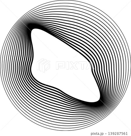 Circles round shape with liquid dynamic line. Frame border gradient 139287561