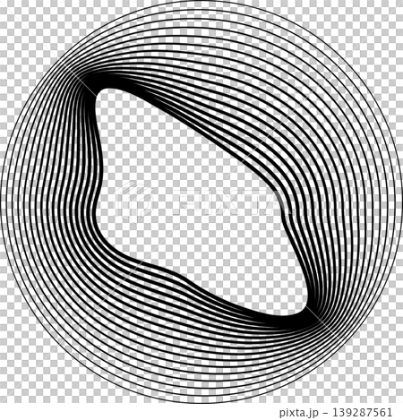 Circles round shape with liquid dynamic line. Frame border gradient 139287561