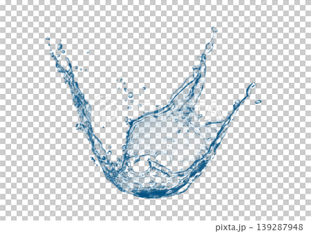 Blue water splash texture; a transparent water splash abstract background. Blue water splash texture; a transparent water splash abstract background. 139287948