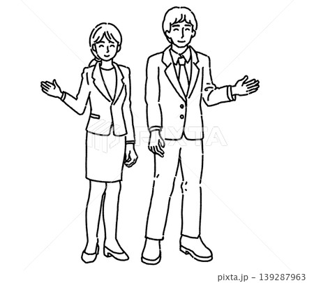 案内する男女のビジネスパーソンのイラスト 139287963