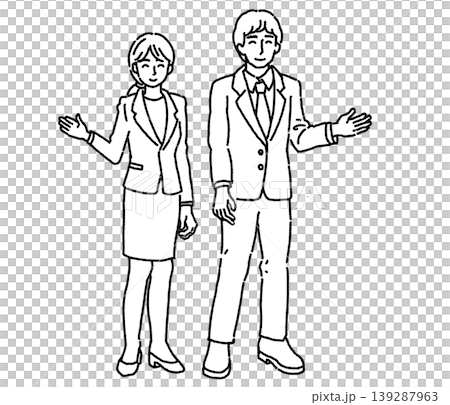 案内する男女のビジネスパーソンのイラスト 139287963