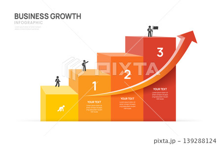 Business success infographic with arrow isometric 3 steps, career growth, and achievement concept, vector. Business success infographic with arrow isometric 3 steps, career growth, and achievement concept, vector. 139288124