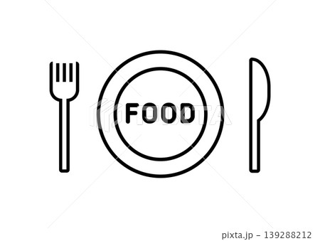 FOODロゴ シンプルな食事アイコンデザイン 139288212