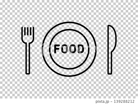FOODロゴ シンプルな食事アイコンデザイン 139288212