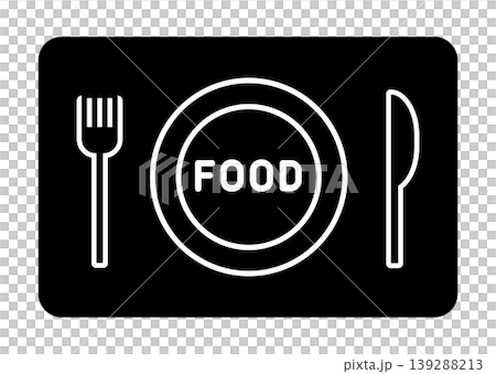 FOODロゴ シンプルな食事　線画デザイン 139288213