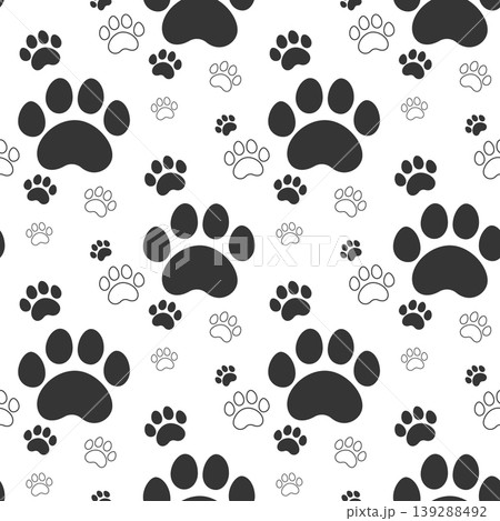 Seamless paw print pattern 139288492