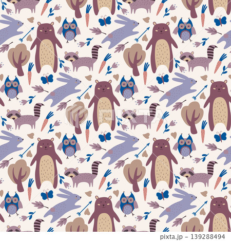 cute woodland animal pattern cute woodland animal pattern 139288494