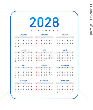 2028 Yearly Calendar Template 139288511